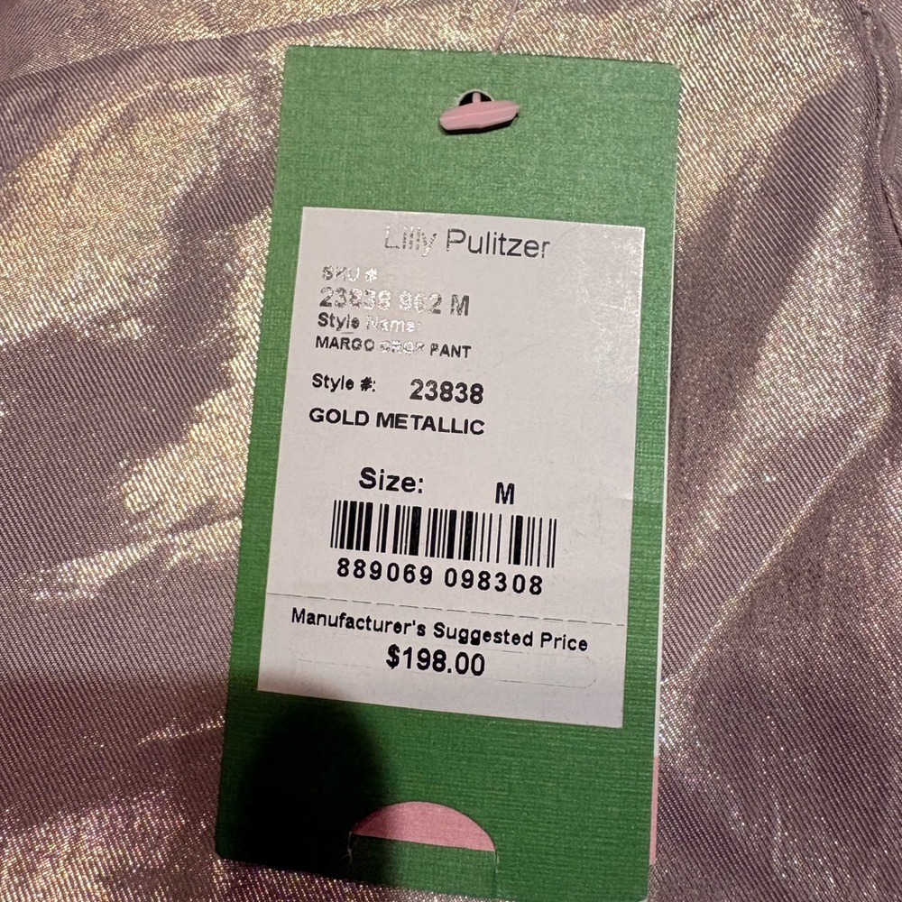 Lilly Pulitzer Margo Cropped Pants gold metallic - Picture 3 of 6